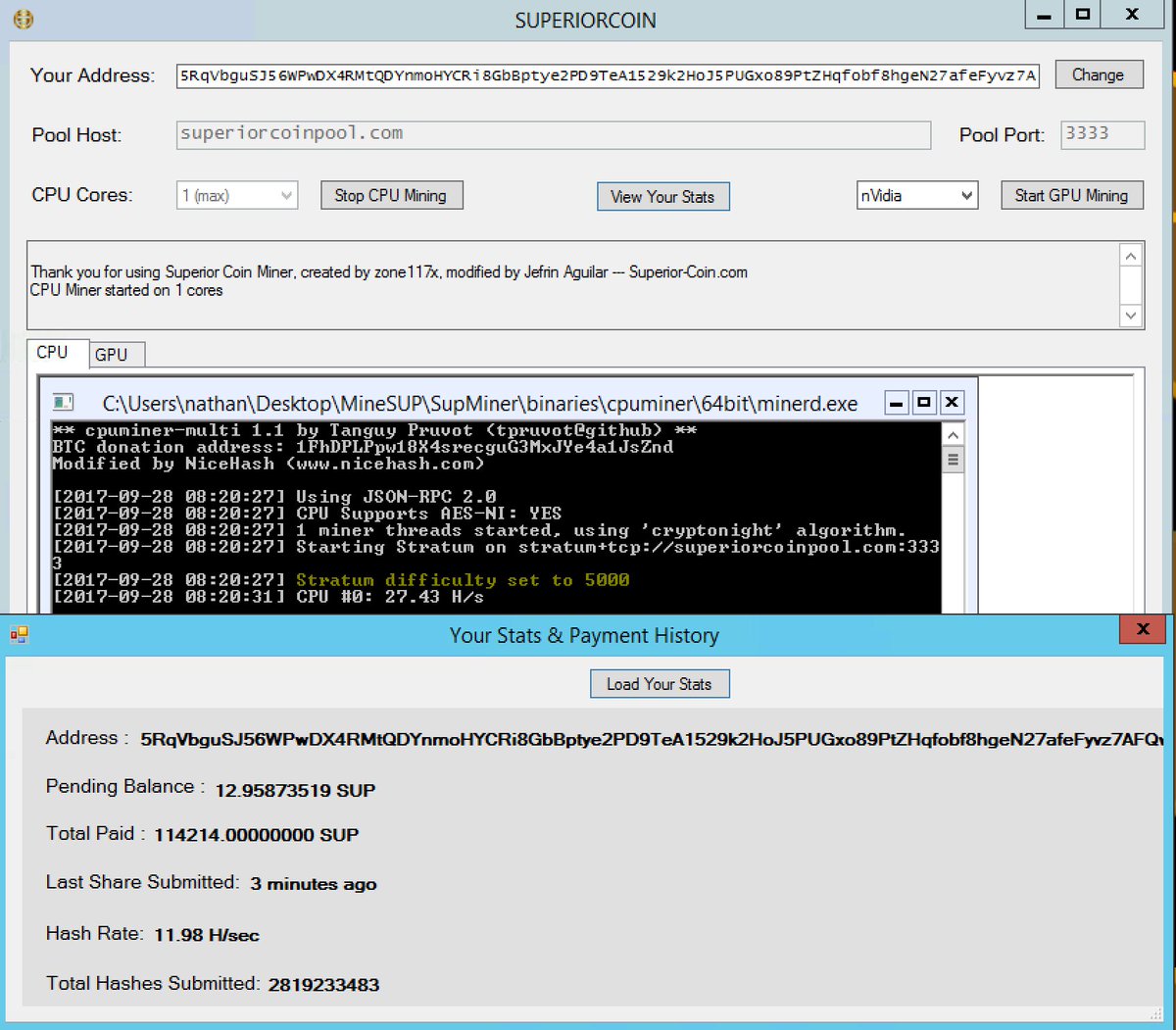 superiorcoins's tweet image. New Pool mining software coming out in a few days. Easy one click and run. $sup #thesuperiorcoin #superiorcoins #XMR #ic