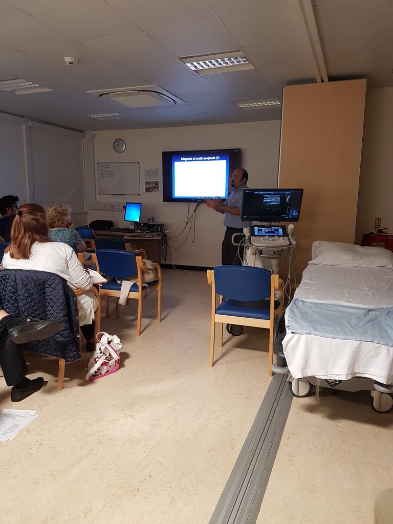 ReeveRuth's tweet photo. Surgical management of pancreatic cystic lesions with Mr Hamady @QAHospitalNews #ultrasoundmasterclass #hepatobiliaryultrasound https://t.co/pVSIYrUwjP