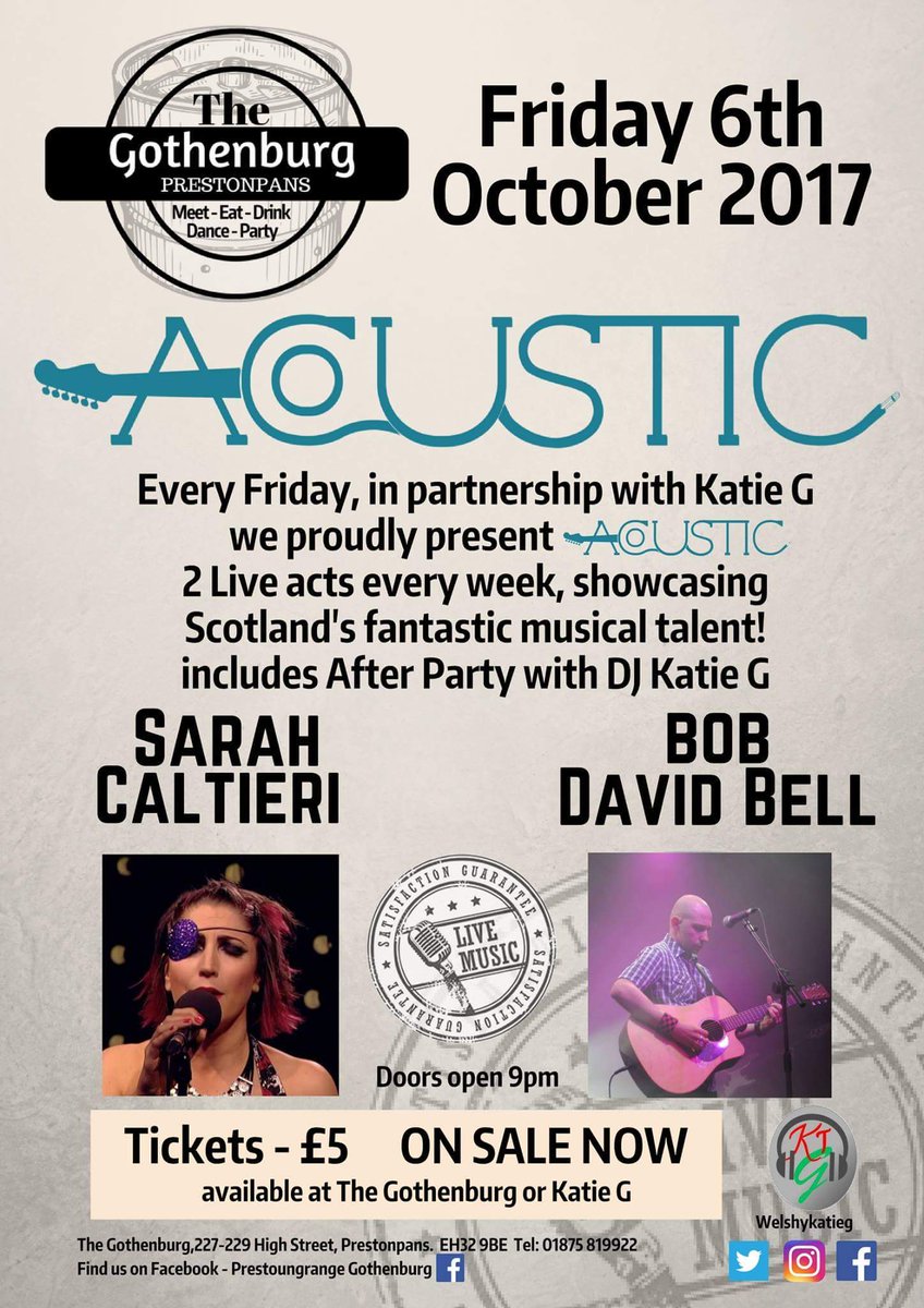 TheGothAcoustic's tweet photo. Special meal & drink promos to be announced for Fri 6th Oct with music from @sarahcaltieri @bobdavidbell #acoustic #unsigned #thegoth https://t.co/wuPTiYDK8J