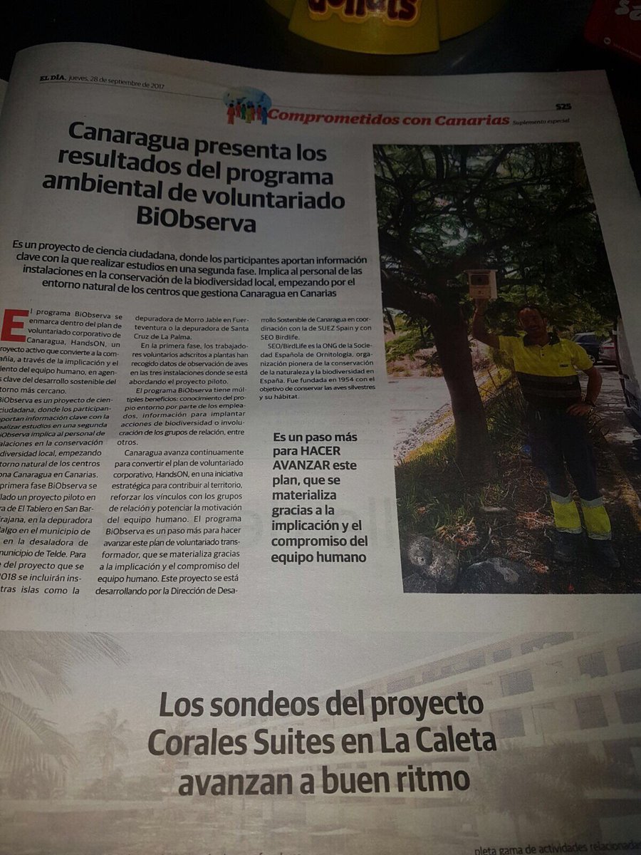 jjgonzalezsalma's tweet photo. Muchas gracias a @eldia por dar visibilidad a nuestra apuesta por el programa ambiental de voluntariado #Bioobserva @SEO_BirdLife https://t.co/H0vr78INvm