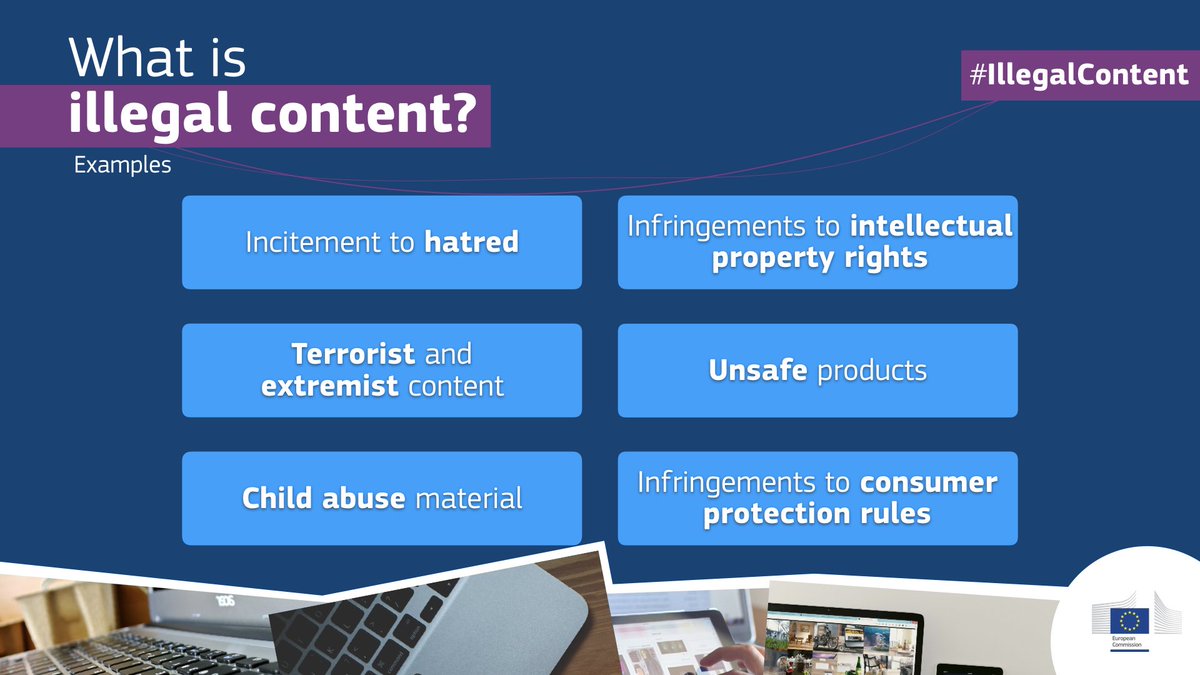 DigitalEU's tweet image. What is #illegalcontent online? Here are some examples bit.ly/2xE4xih #NoPlace4Hate