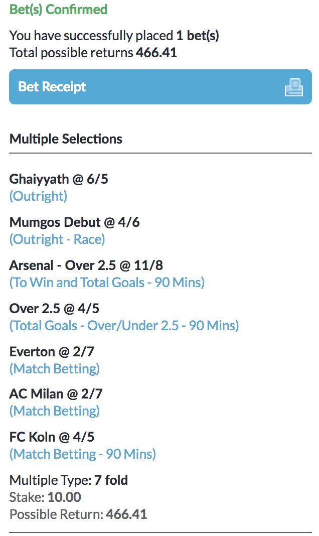 ⚽️🏇🏼 MIXED ACCA 🏇🏼⚽️

Bet £10 Get £40 bonus funds ➡️ twe.bet/BetVictor          

New Customer Offer t&amp;c's apply 18+