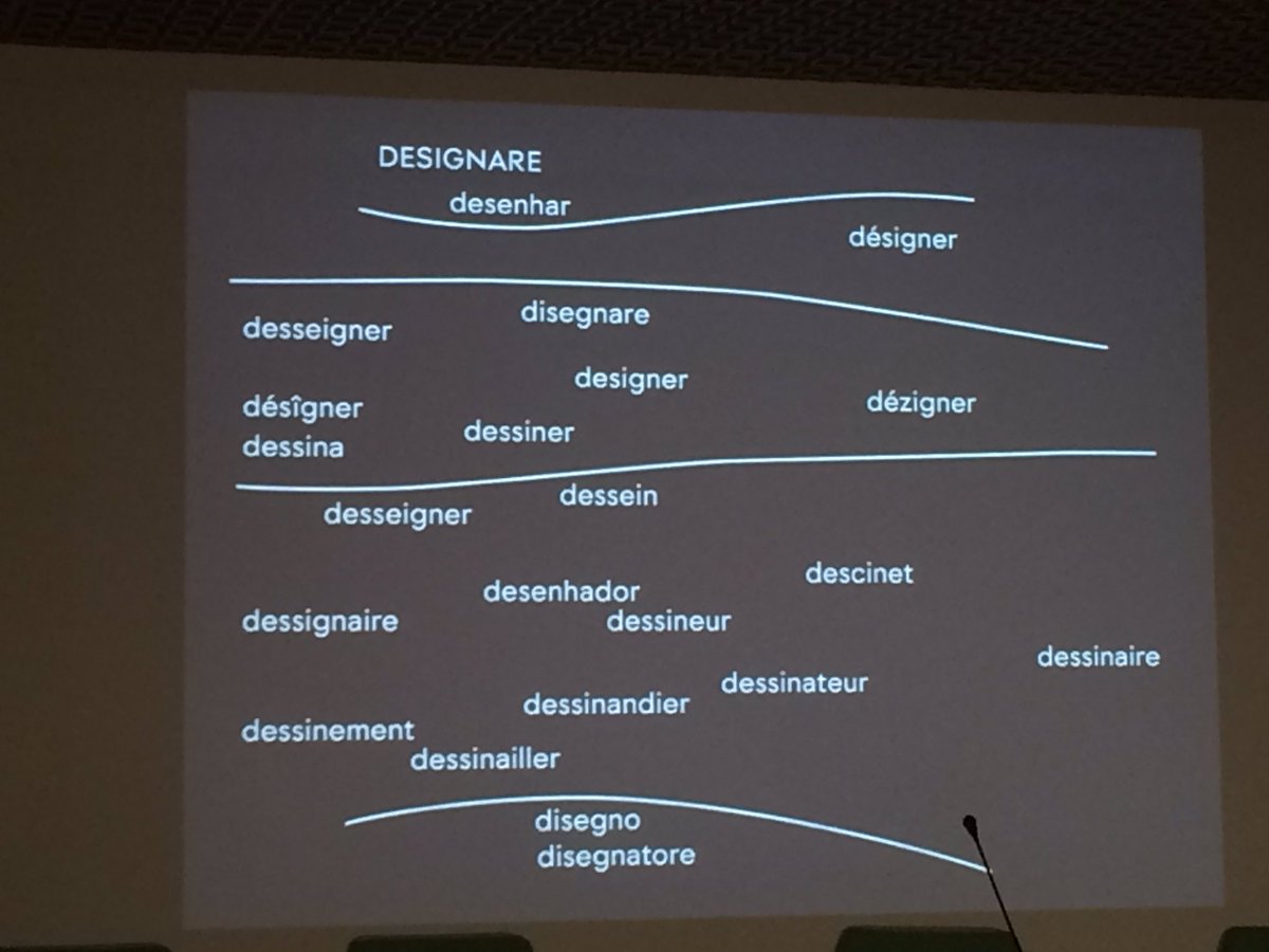 A really nice slide that deals with the etymologie of "design" during the talk of Sarah Kremer. #everydayreading <a href="/ANRT_type/">ANRT_type</a> @esadtype