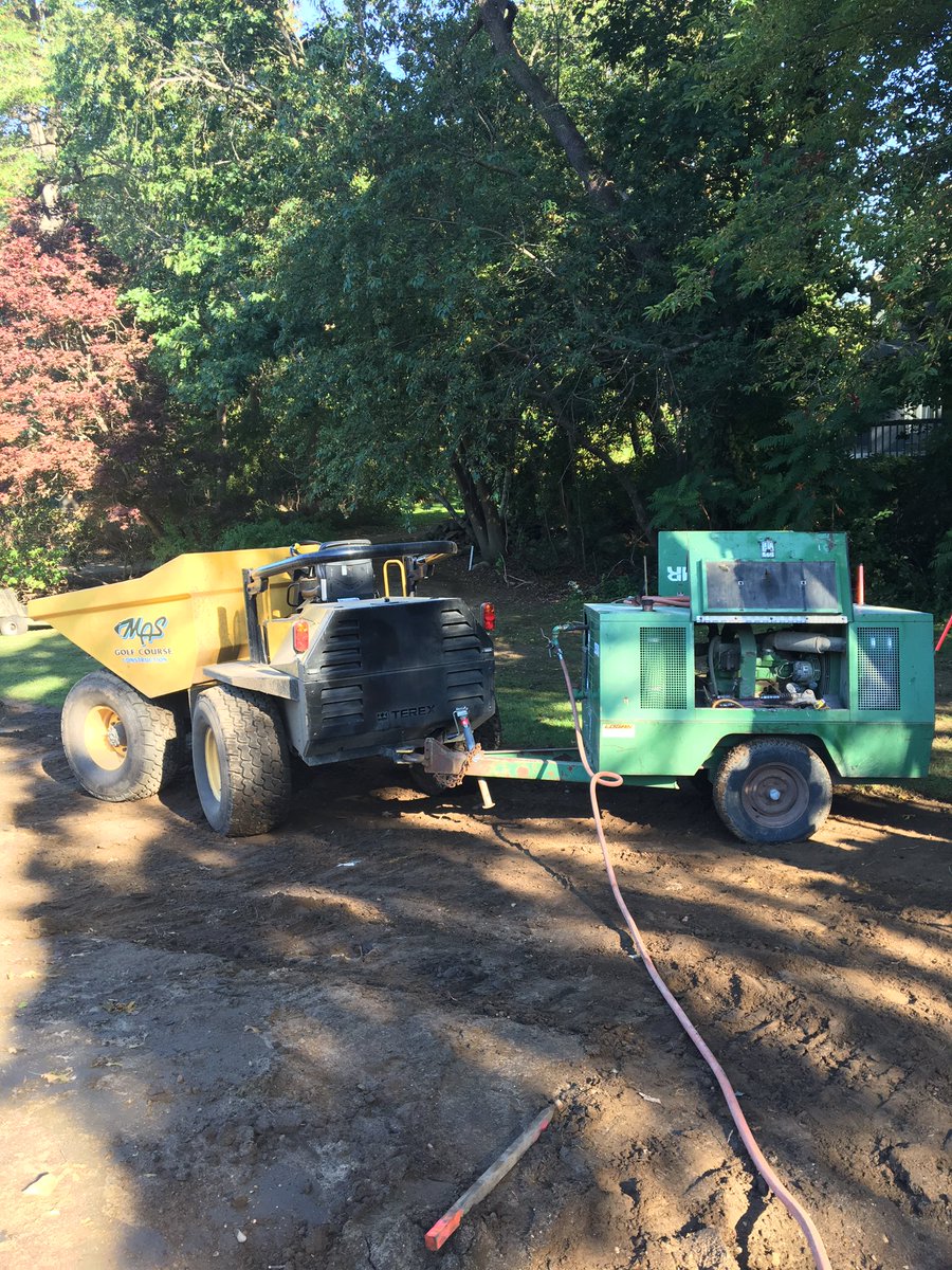 Hydroseeding,rock splitting and green expansion. Busy day on #16 at Tedesco.