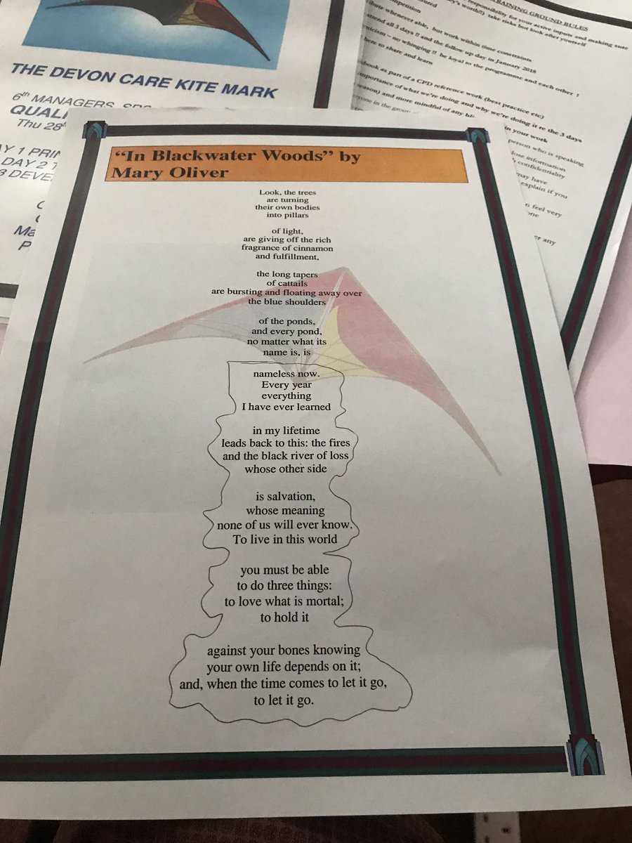 CoxonGeorge's tweet photo. #NationalPoetryDay & #bridgetbardot's birthday get a mention at our #devonkitemark masterclass #maryoliver 'in blackwater woods'my favourite https://t.co/gLC9W6Y8fw