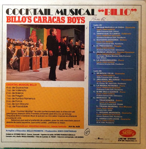 brainerferrer's tweet image. Billo's Caracas Boys LP CocktailMusical Billo (1980)