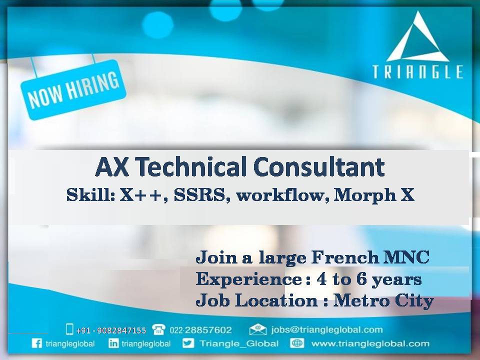 Triangle_Global's tweet image. #AX #Technical #Consultant triangleglobal.com/jobs-descripti… #ITjobsbyTriangle