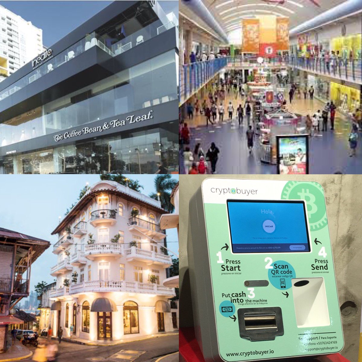 Compra #Bitcoin Hoy! En #Panama de forma instantánea, rápida y segura con  nuestros ATMs en Balboa Boutiques, Albrook Mall y Casco Antiguo.