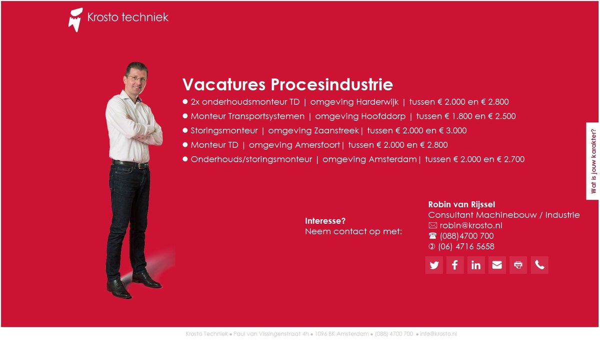 rbin1's tweet photo. Vacatures in de Procesindustrie. Contact Robin van Rijssel op robin@krosto.nl of via 06-47165658 https://t.co/xt4SNbUM0C https://t.co/QZwOKd1vWo