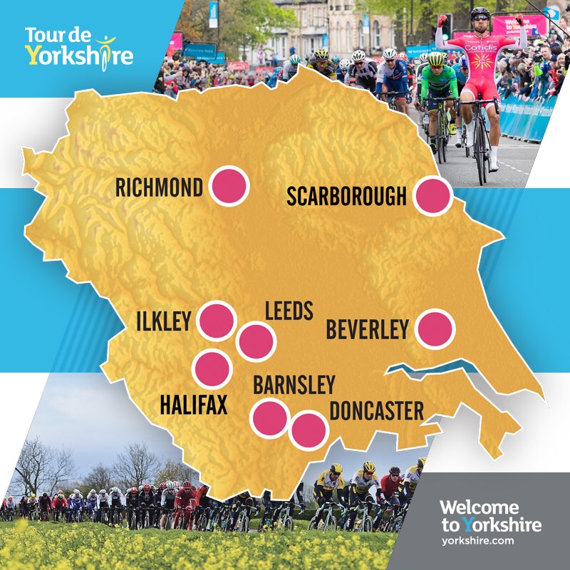 So here is it! Your 8 host towns for the 2018 <a href="/letouryorkshire/">Tour de Yorkshire 🚴</a>. We will reveal the full route on 5th December. #TDY