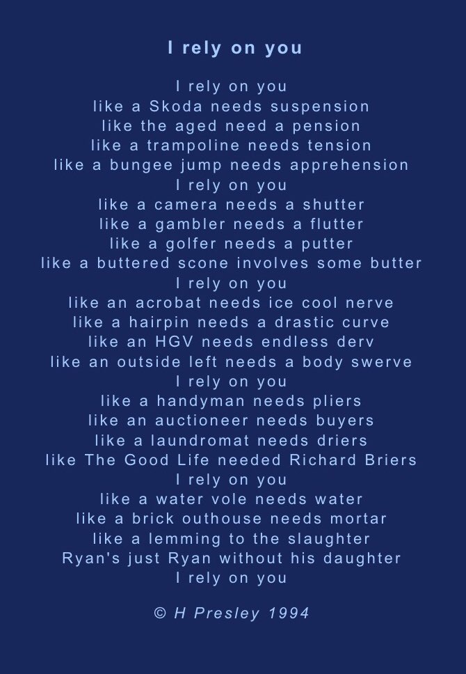 Dave Lee On Twitter Two Poems For Nationalpoetryday And Two Poems For Nationalpoetryday And Containsstronglanguage Are My Favourite By Hovis Presley A Great One Genius Poetdeanwilson6pic Twitter