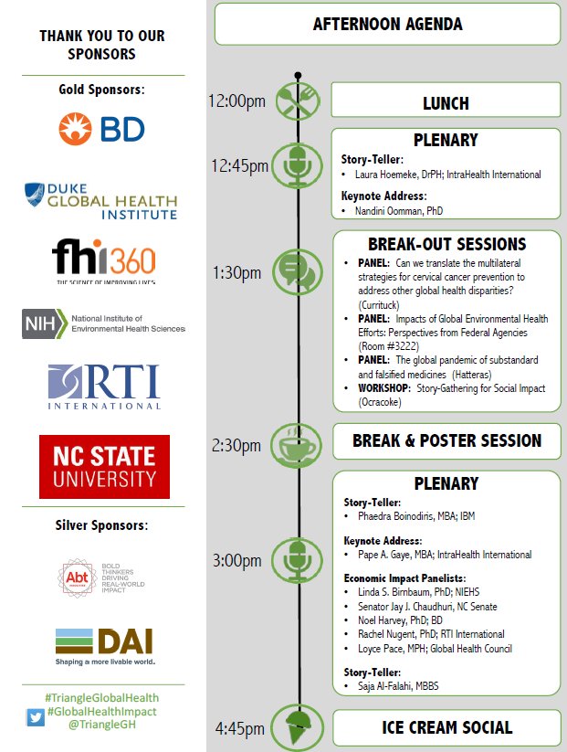 ncglobalhealth's tweet image. Excited to see everyone today at the #TriangleGlobalHealth Conference on #globalhealthimpact! buff.ly/2wUvnjP