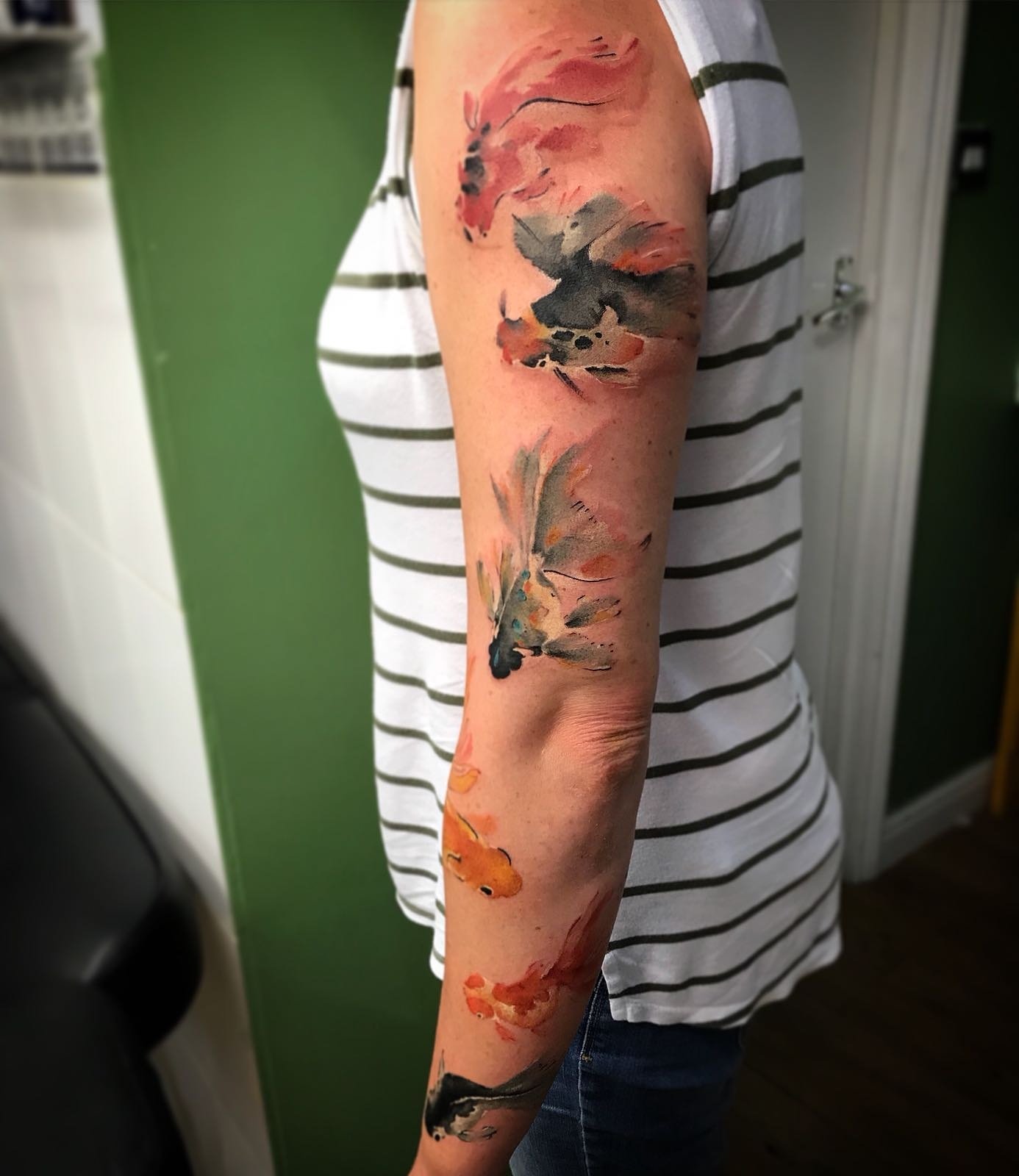 Koi Flash Tattoo Irezumi Goldfish, Flash, flower, carp png | PNGEgg
