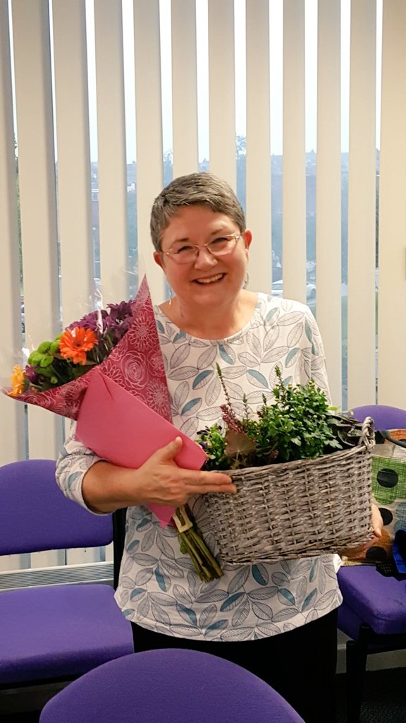 RCMLeeds's tweet photo. Thanking lovely Liz Furness @RCMLeeds #RCMactivist since    the '90s! #RCM #WPR #happyretirement in Nov! @LynneGalvin @RCMDale @MidwivesRCM https://t.co/PRd6gQxkHz