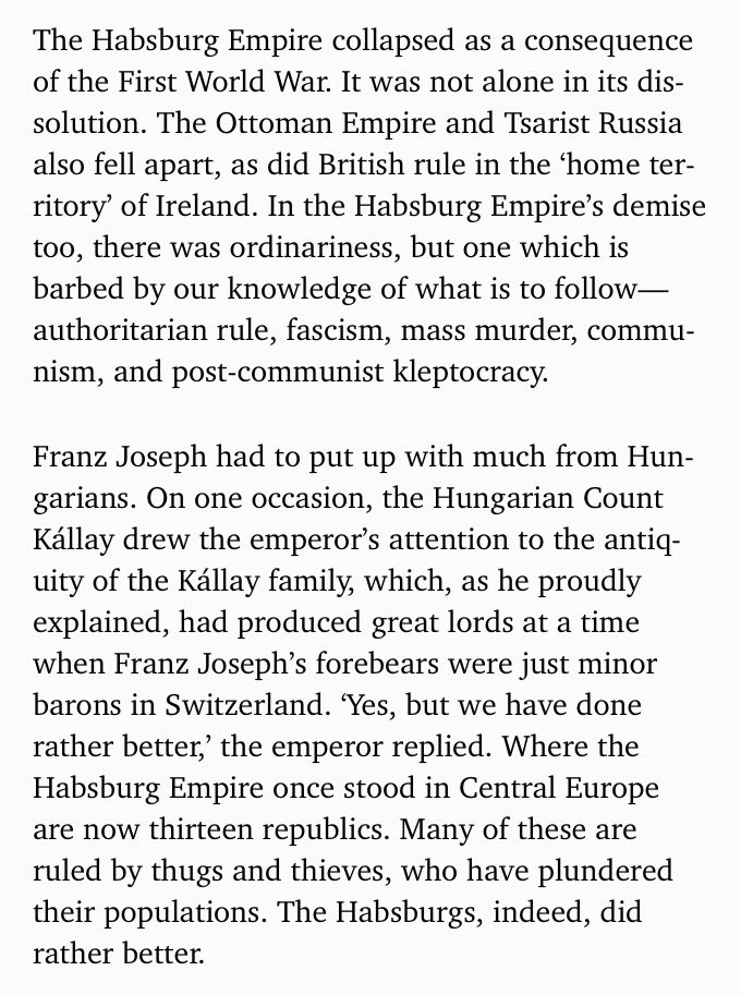 The last of my Habsburg tweets and the last page in Martyn Rady's eminent little book. I can only conclude that I miss the Habsburgs dearly.