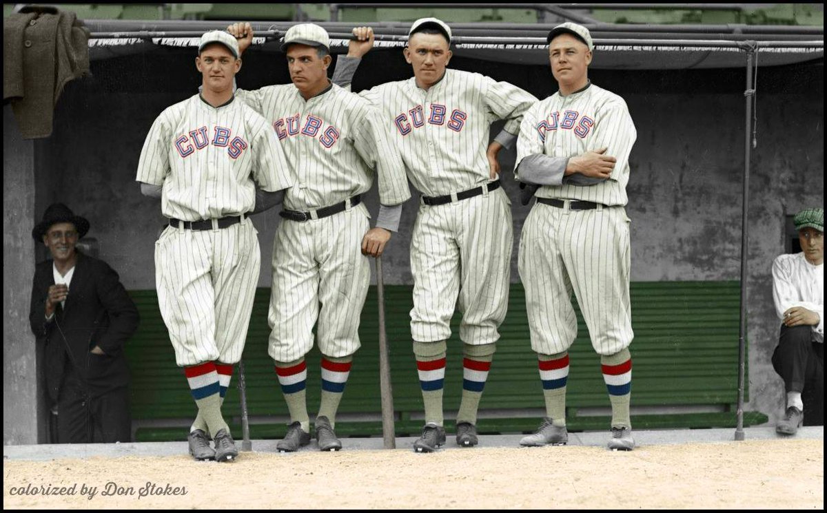 X 上的Old-Time Baseball Photos：「1918 Chicago Cub pitchers Lefty Tyler, Hippo  Vaughn, Phil Douglas, & Claude Hendrix - I'd love to see today's Cubs  wear these uniforms again  / X