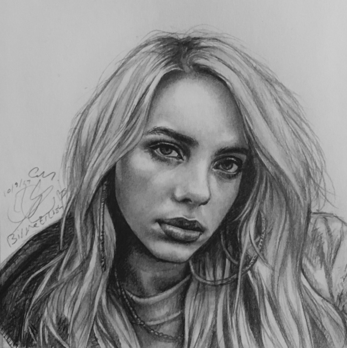 Billie Eilish Drawing Easy Black And White