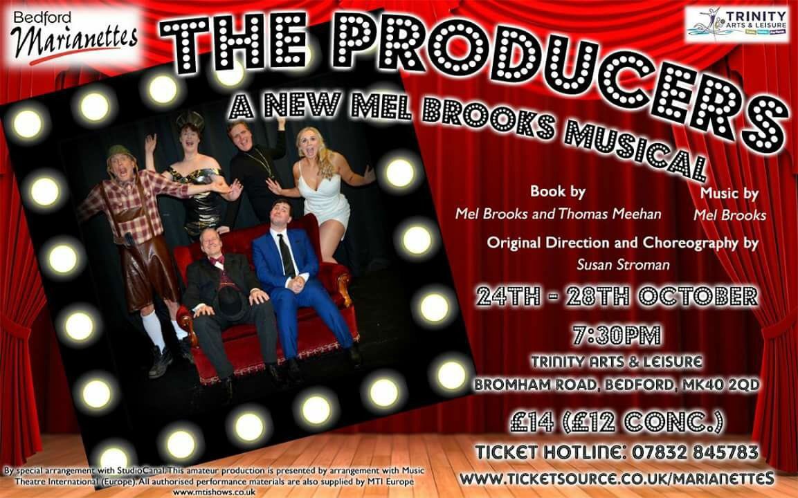 Bedford Marianettes (@bmarianettes) on Twitter photo Tickets are now on sale for Bedford Marianettes’ production of ‘The Producers’! Head over to ticketsource.co.uk/Marianettes to get yours NOW! It’s looking and sounding absolutely brilliant so make sure you don’t miss out! 🎭 #theatre #bedford #theproducers #amdram <a href="/trinityleisure/">Trinity Leisure</a> Tickets are now on sale for Bedford Marianettes’ production of ‘The Producers’! Head over to ticketsource.co.uk/Marianettes to get yours NOW! It’s looking and sounding absolutely brilliant so make sure you don’t miss out! 🎭 #theatre #bedford #theproducers #amdram <a href="/trinityleisure/">Trinity Leisure</a>