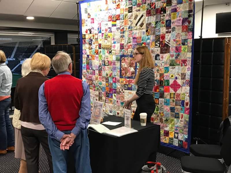 thewomensquilt's tweet photo. Fantastic evening at @mycoopfood in Derby! Here is our volunteer Mia speaking to attendees about the Quilt https://t.co/Bg4KomNDXK
