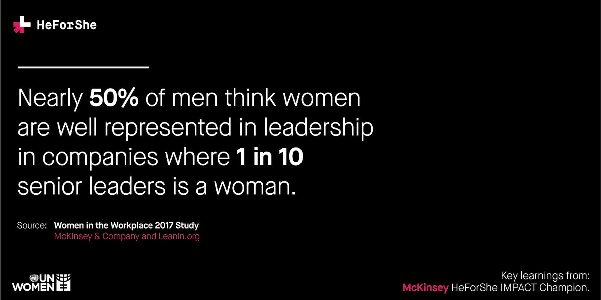 HeForShe's tweet photo. Read the 2017 Women in the Workplace Study conducted by @McKinsey and @LeanInOrg to learn more. https://t.co/zYVPM84us7 https://t.co/qoWxTHhuME