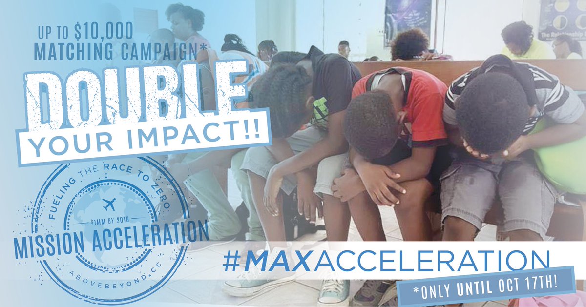 Double impact!  Help funding for short term missionaries. 4 days left on 30 day $10K matching grant. Give @ abovebeyond.cc