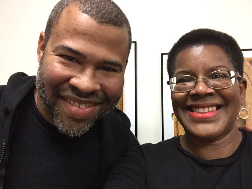 @JordanPeele @UCLA Today we snuck @JordanPeele into a back row while I was screening a scene from Get Out in my #blackhorror class. Then he raised his hand.