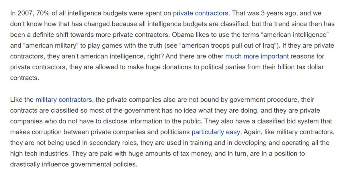 Private contractors "are allowed to make huge donations to political parties from their billion tax dollar contracts."  #OpDeathEaters  #Dyncorp  #Blackwater  #XE  #Cerberus