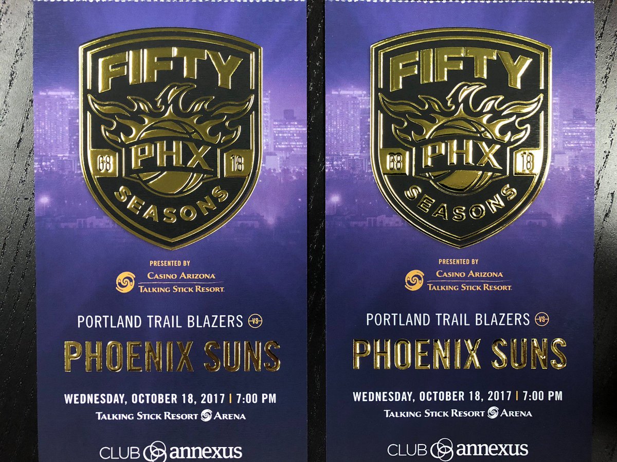 SunsCommunity's tweet photo. Follow and RT for a chance to win these tickets to the @cocacolaco @frysfoodstores tip-off on October 18th! #SUNSat50  #SunsCommunity https://t.co/HahSKKzcWR