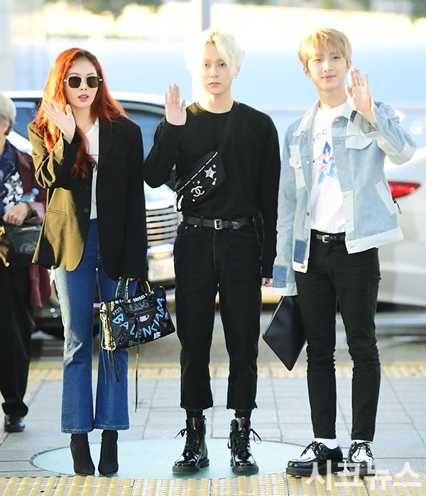 The Seoul Story Triple H Hyuna Pentagon Hui E Dawn Spotted At The Airport Heading To Hong Kong For Their Showcase