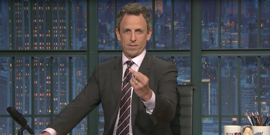 Braveheart_USA's tweet photo. News Flash: @sethmeyers Tells Viewers to 'Choose' Between President and His Show!
But first, who’s Seth Meyers?
https://t.co/KsOqke17LI https://t.co/VhT6LPFALg