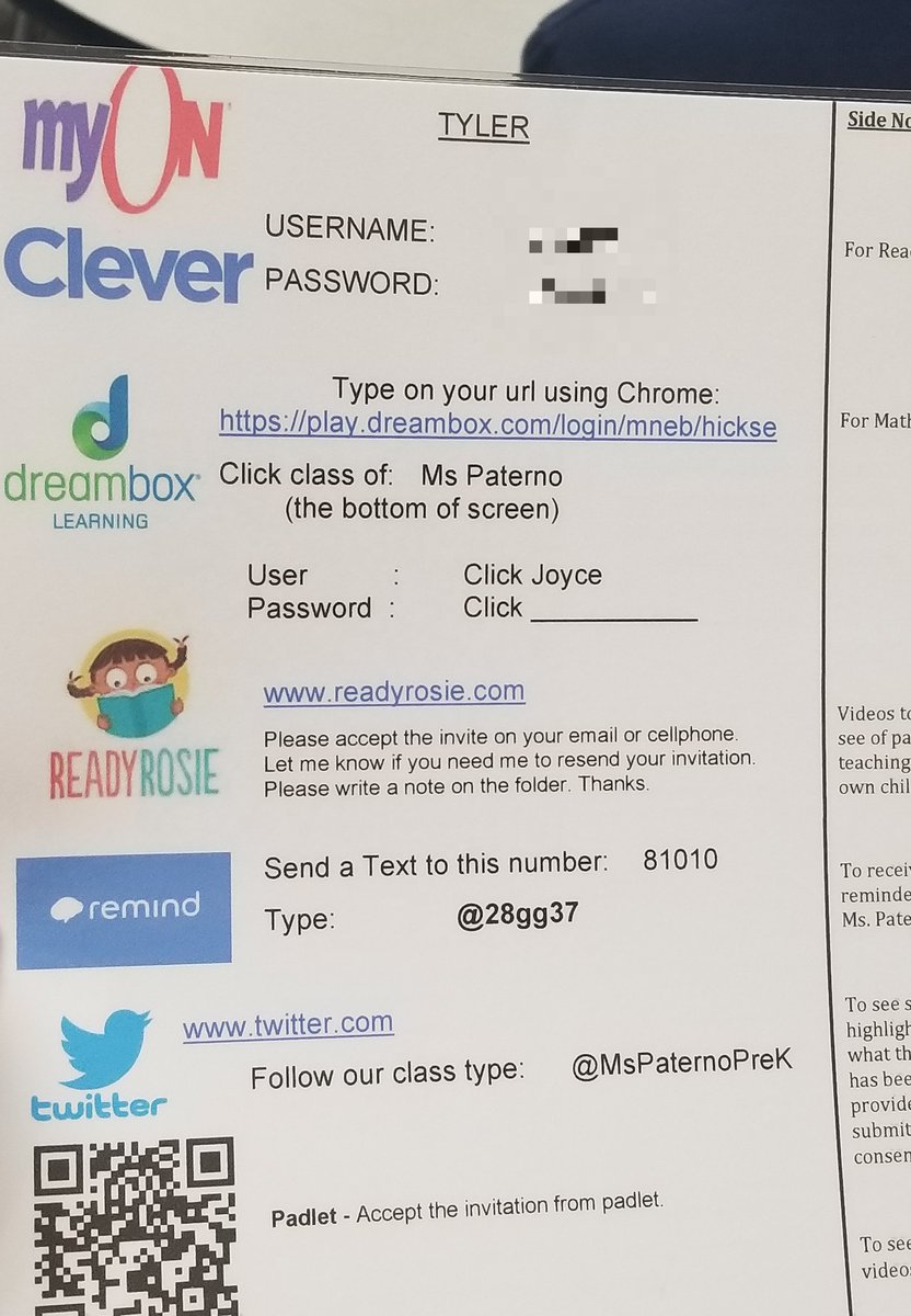 MatturroMEd's tweet photo. A Tech Specialist's dream....Each parent recv'd a personalized laminated password sheet!! @MsPaternoPreK #YouROCK https://t.co/whHR5nDmfR
