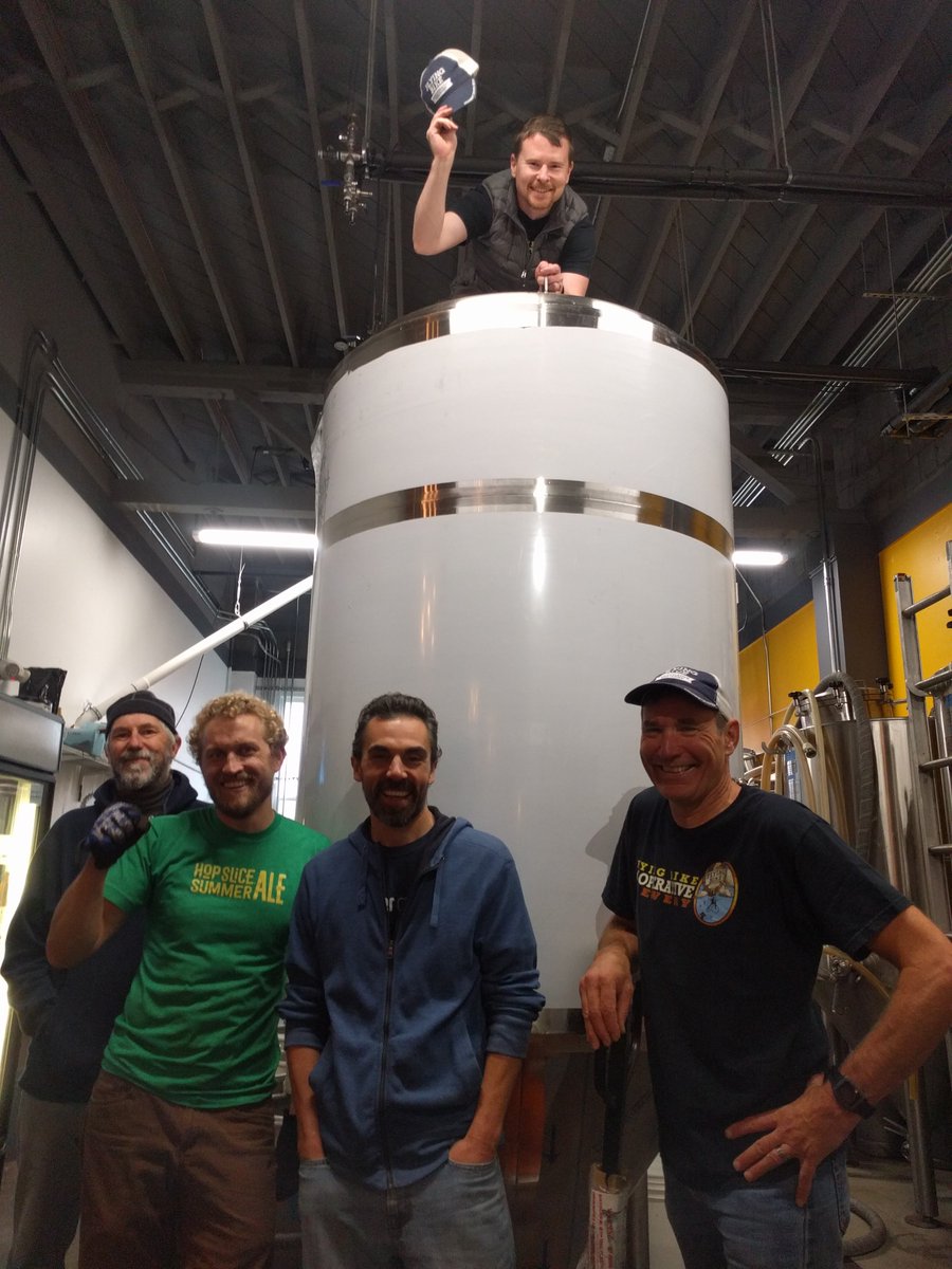 k_david's tweet photo. So happy to work with these guys to increase @flyingbikecoop's brewing capacity by 50% today! Woo-hoo! Go #memberdrivenbeer! #15bbl FTW! https://t.co/8SEDRyK6bF
