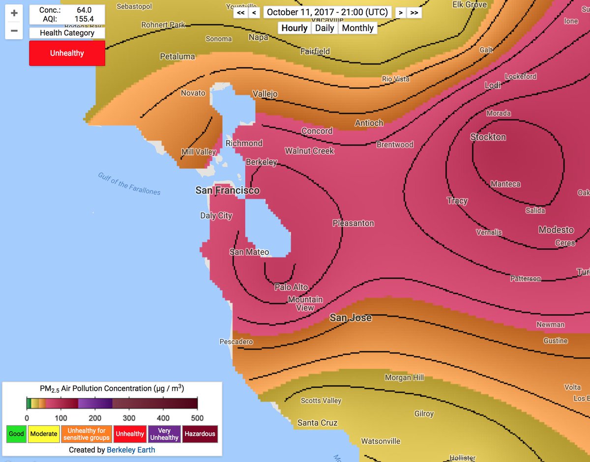 SFGate's tweet photo. The air quality in the Bay Area right now is bad as Beijing https://t.co/N2yROypyb4 https://t.co/nZXmkRLnn7