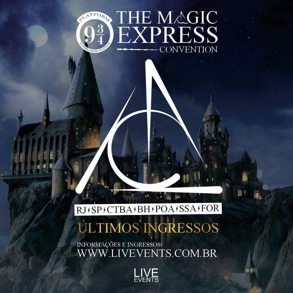 LordeVoIdemort's tweet photo. ÚLTIMOS INGRESSOS para o #TheMagicExpressConvention O mundo mágico de HP! 
RJ☇SP☇CTBA ☇BH☇POA☇SSA☇FOR 
https://t.co/KVSqVdxFWB @liveventsbr https://t.co/T8IrlSQ8kT