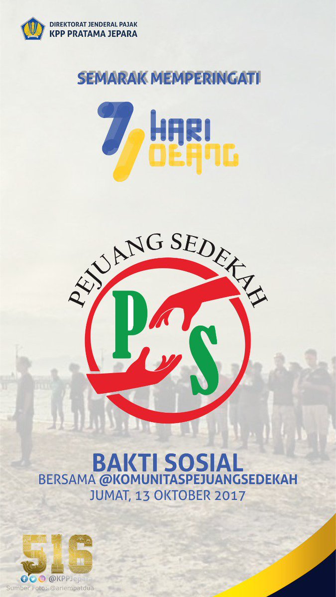 Selamat pagi #Sahabat516
Jumat  ini, kami mengadakan bakti sosial bersama #PSJepara dalam rangkaian hari #oeang71 <a href="/KemenkeuRI/">#UangKita</a>

#JumatBerkah