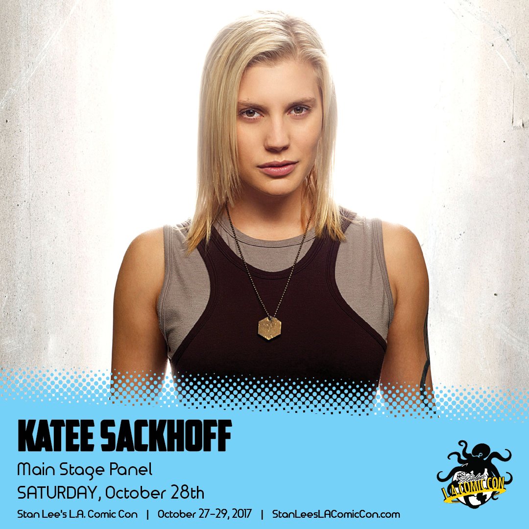 #GuestAlert. @KateeSackhoff will be joining us.See website for most current list of guests.. Get your tickets now!  bit.ly/2huVj3h