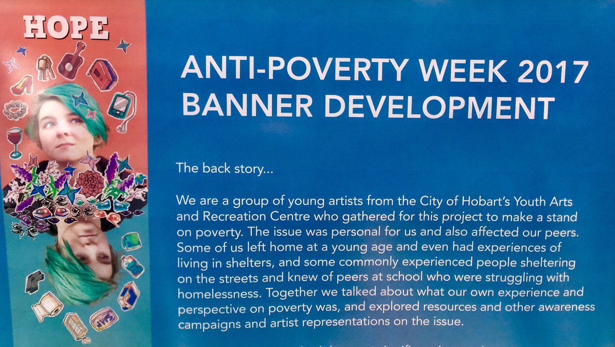 RonChristie's tweet photo. Great turnout for launch of Anti-Poverty Week @Hobart Mall &amp; big congrats to Youth Arc team for contribution to our Street Banner program https://t.co/gPMLbYVjt6