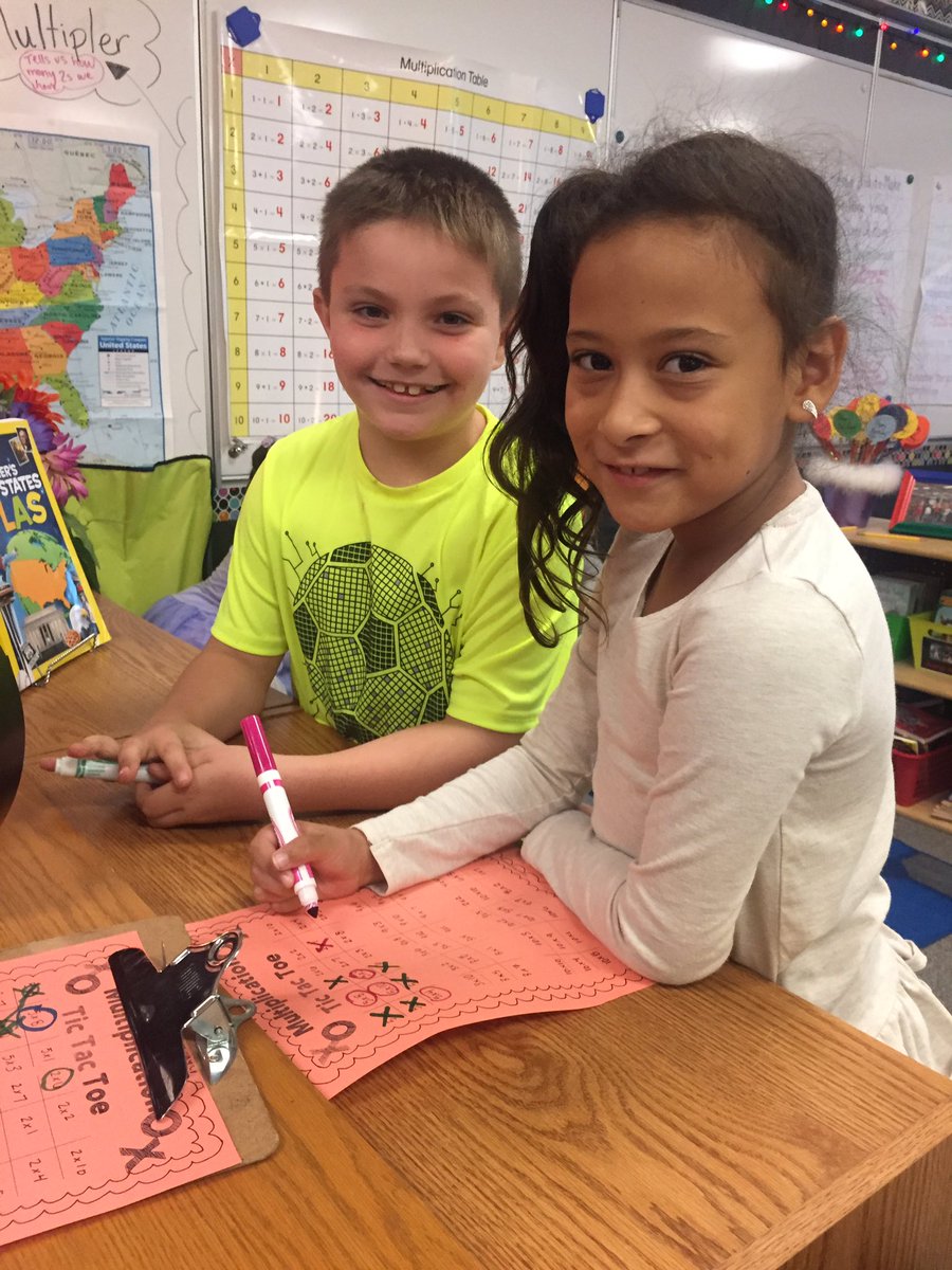 MsMancini_'s tweet photo. Practicing multiplication facts with a fun game of Tic Tac Toe! #wasswolves https://t.co/2UgZfZbplT