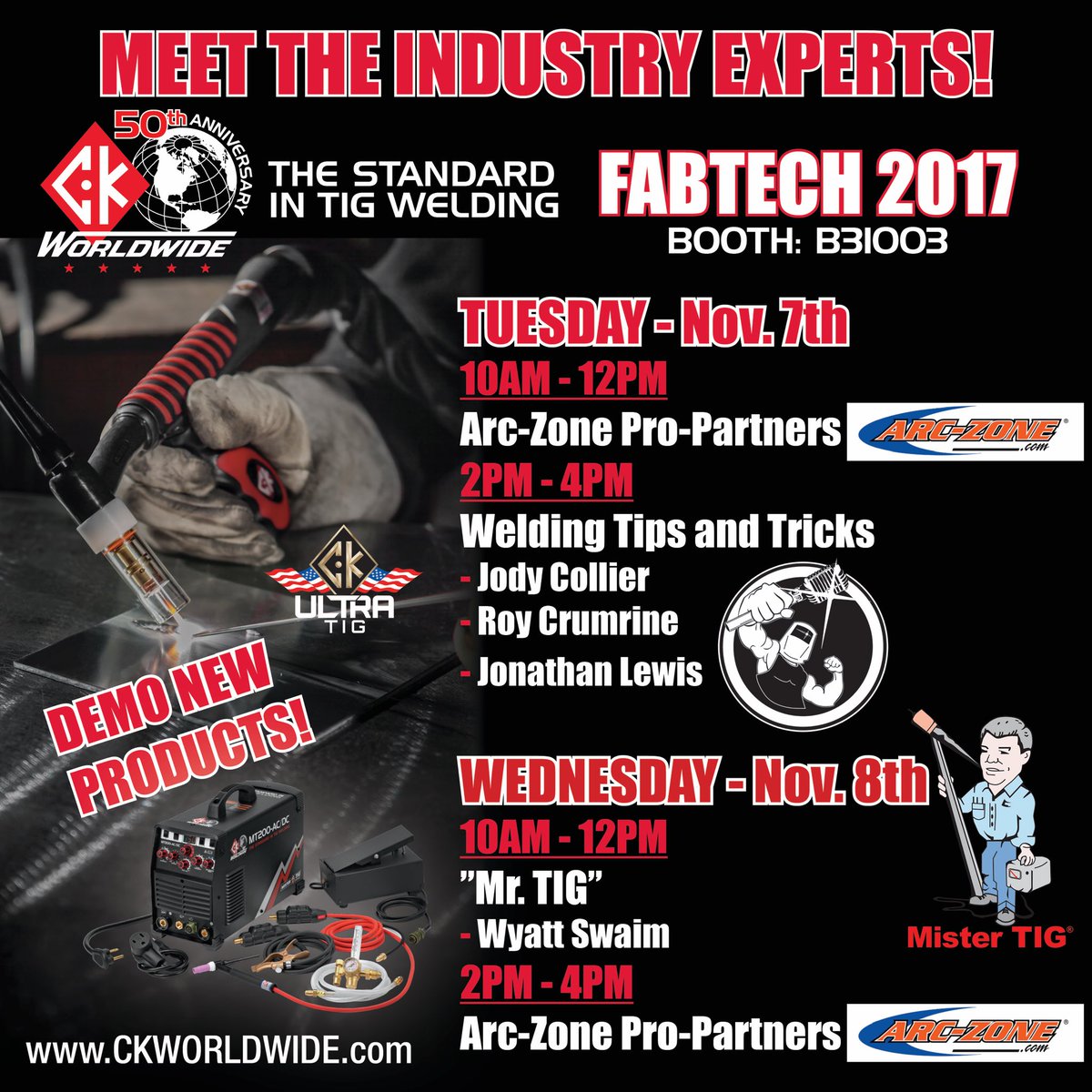Meet the Experts at #fabtech #fabtech2017 #fabtechexpo #fabtechexpo2017 #ckworldwide #thestandardintigwelding