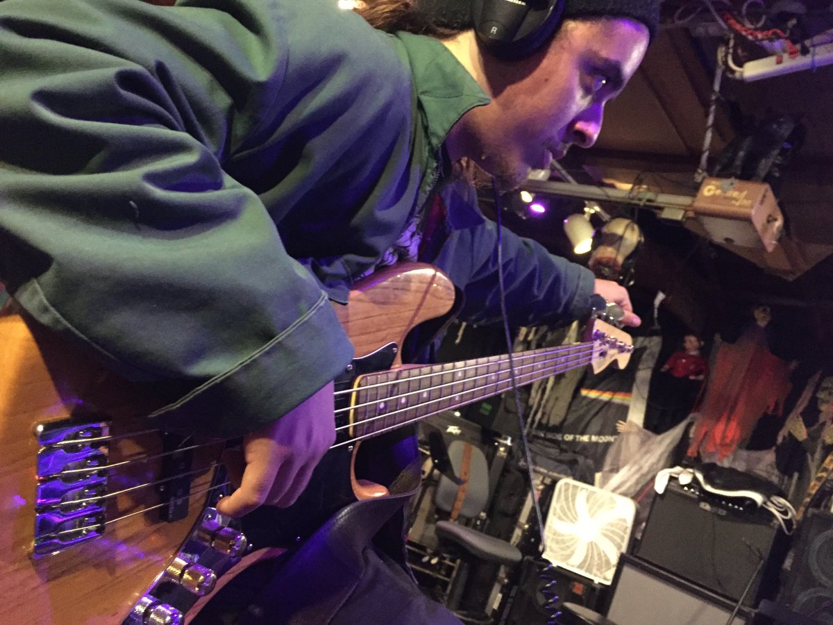 Dante Lynn, of Lychdom getting ready to record in a studio where every day is Halloween.
