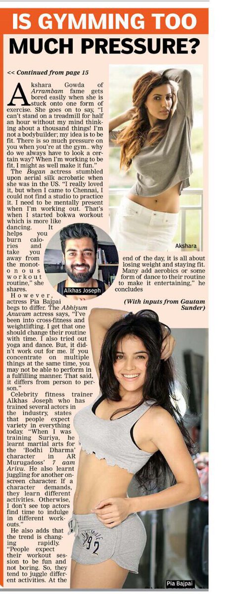 'Actress r trying other fitness routines to spice up their workouts now' @trishtrashers @Amala_ams @PiaBajpai @iamAmyJackson @alkhasjoseph