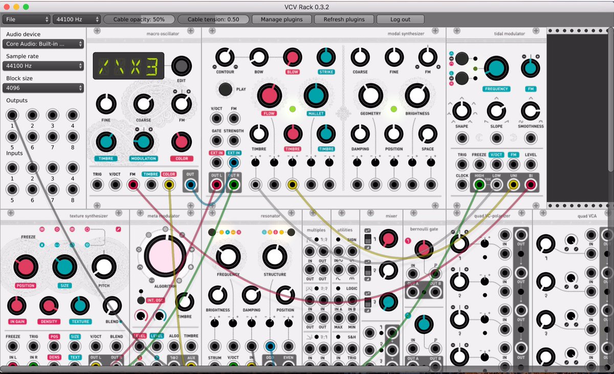 92audio's tweet photo. Been having some fun with the VCV Rack, anyone else tried it yet? #vcvrack #modularsynth https://t.co/agzgxTqSkV