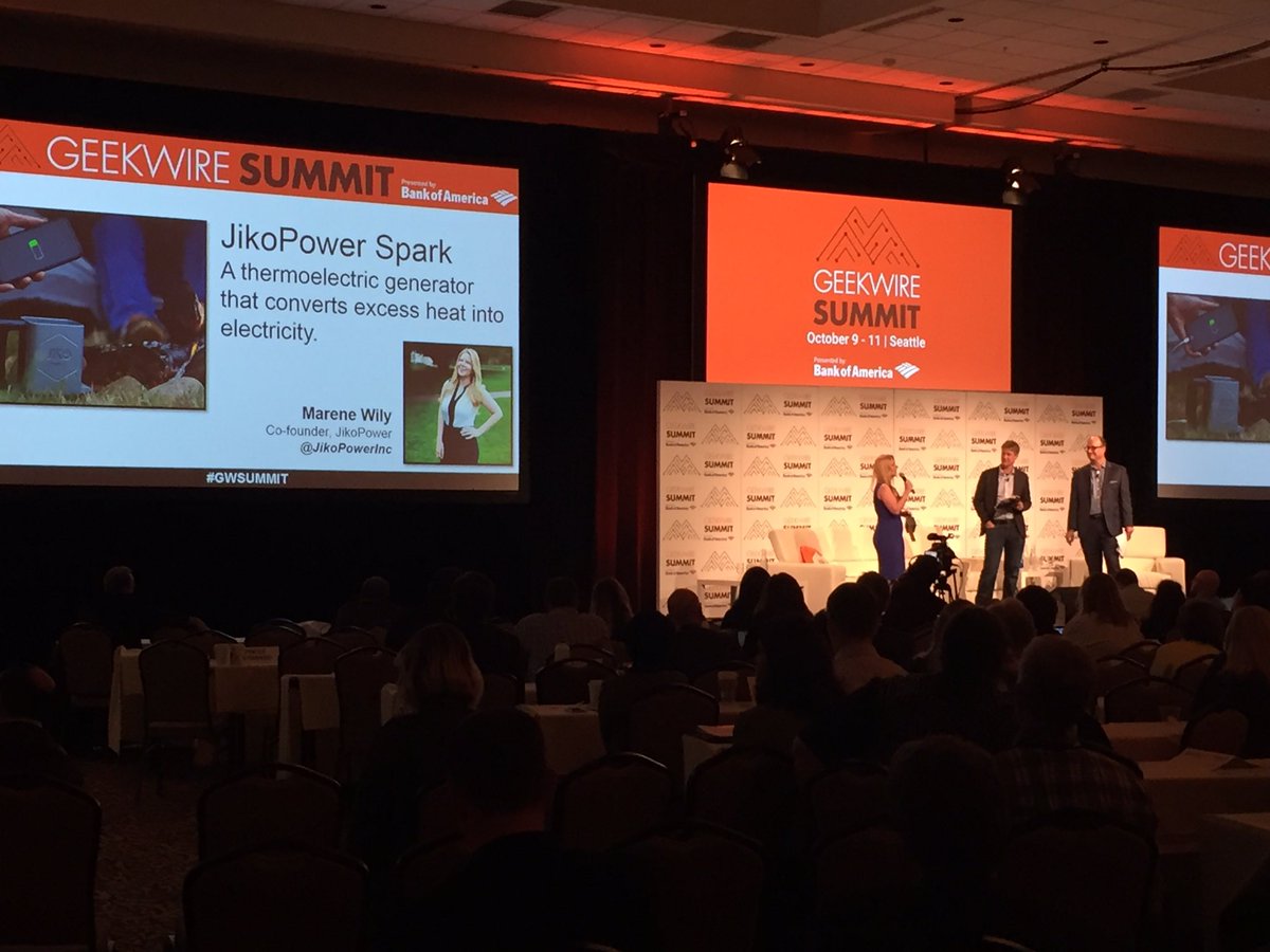 Amazing innovation from <a href="/JikoPowerInc/">JikoPower Inc</a> energy from campfires. A triple bottom line co. &amp; def. a product we love! #GWsummit #FemaleFounders