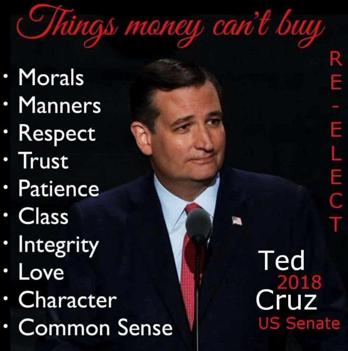 ElectConserv's tweet photo. @KayQuirk1 @Courage1791 @tedcruz Ted stands for my values! #StandWithTed #ReElectTed #Cruz2018 #TuesdayTedTweets https://t.co/DhGrpfrFDB