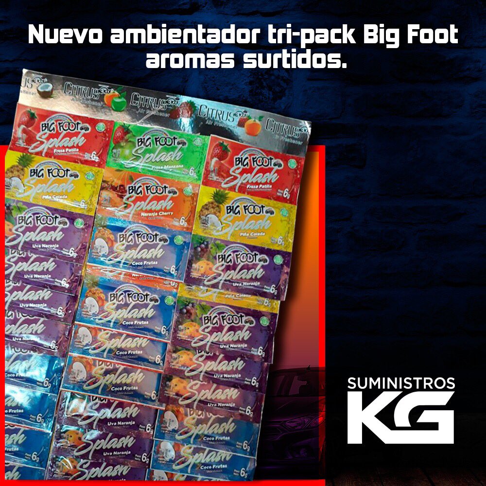 Pide los ambientadores Big Foot en presentación tri-pack y dale un toque de frescura a tu carro.
#Venezuela 🚘🇻🇪
