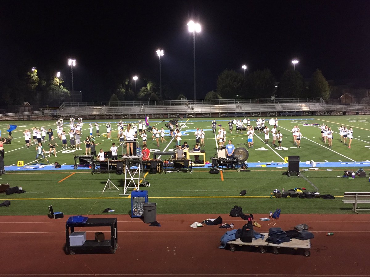 Beautiful night for a marching band rehearsal. Getting ready for Saturday's competition. #gopatriots #yorktown