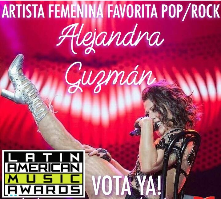 Mercemad's tweet image. #4 @LatinAMAs 
Voto para #Artista
#Femenina #Preferida
#Pop/Rock 🤘🎤🎸
a @Al3jandraGuzman 
#LatinAMAs2017