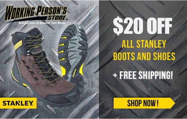 workingperson's tweet image. Looking for some new kicks?  Get a new pair of #StanleyBoots and save $20, only at the #WorkingPersons Store. 

workingperson.com/lp/stanley-boo…