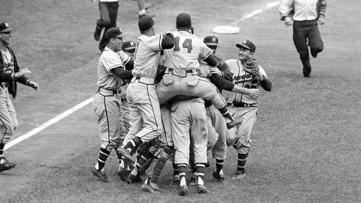 Atlanta Braves on X: On this day in 1957: The Milwaukee Braves win the  World Series.  / X