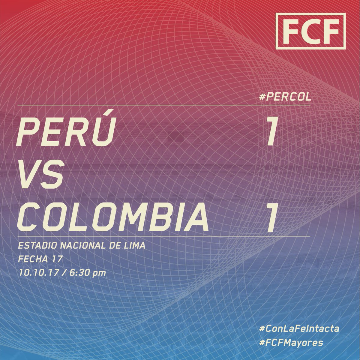 FCFSeleccionCol's tweet photo. #PERCOL 

#LaFeSiempreEstuvoIntacta

¡Clasificamos a Rusia 2018! Gracias a José Pékerman y sus dirigidos por cumplir este sueño!!! https://t.co/a3CJ821LHl